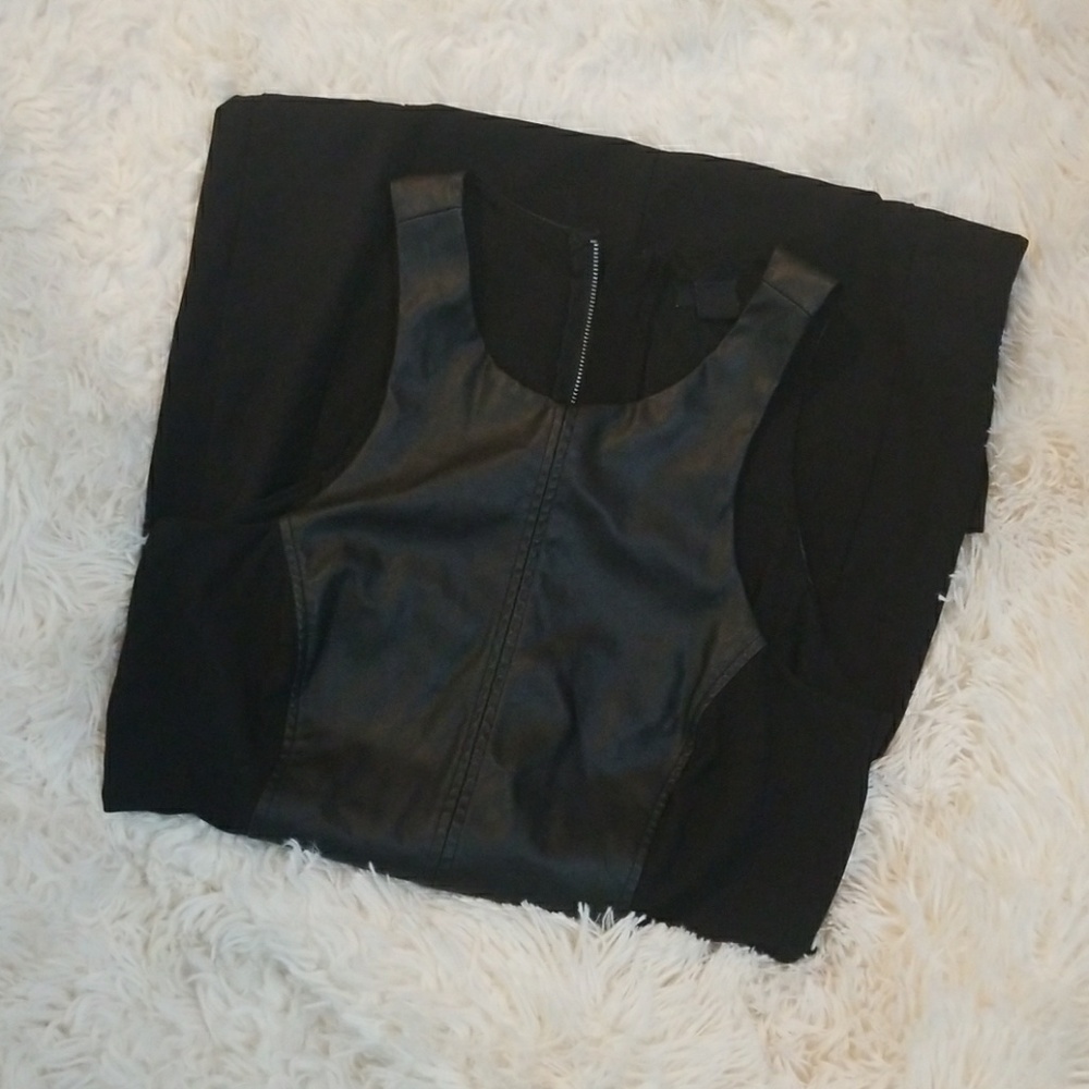 H&M LBD with Faux Leather Detail